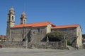 Side Facade Of The Church Of San Benito de Fefinanes In The Plaza De Fefinanes In Cambados. Nature, Architecture, History, Travel