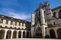 The side facade and the convent buildings of the Abbey of Saint-Germain in Auxerre seen from the cloister