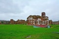 Side facade of ruined temple in Fortress Oreshek near Shlisselburg, Russia