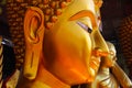 The side face image of Golden Buddha statue Royalty Free Stock Photo