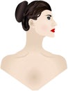 Side face lady mannequin portrait vector illustration Royalty Free Stock Photo