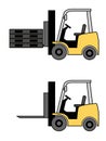 Side of forklift. with or without pallet Royalty Free Stock Photo