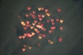 The side in the form of hearts.Small symbols of love heart bokeh.