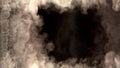 Side frame of dense white smoke, isolated - abstract 3D illustration