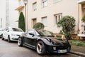 Side front view of new Smart Roadster W452 car parked in calm French neighborhood