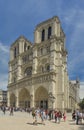 Side and frontal view of Notre-Dame. Paris, France Royalty Free Stock Photo