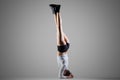 Side Headstand yoga pose Royalty Free Stock Photo