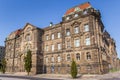 Side of the historic Staatskanzlei building in Dresden