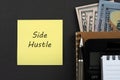 Side hustle text on adhesive note Royalty Free Stock Photo