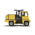 Side Loading Forklift Truck isolated on white 3D Illustration