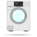 Side-loading washing machine flat icon with shadow Royalty Free Stock Photo