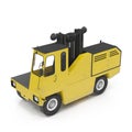 Side Loading Yellow Forklift Truck isolated on white 3D Illustration Royalty Free Stock Photo