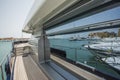 Side of a luxury yacht with panorama window Royalty Free Stock Photo