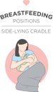 Side Lying Cradle - Breastfeeding Position - Mother Lying on Her Side While Feeding a Newborn Baby in Cradle Position