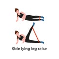 Side lying leg raise, booty workout with resistance bands