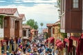 Side, Manavgat, Turkey - April 9, 2024: Liman Street of Side town of Antalya\'s Manavgat district