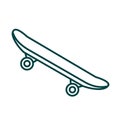 Side modern skateboard icon. Outline side modern skateboard vector