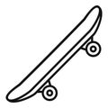 Side modern skateboard icon, outline style