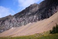 Side of a mountain in Glacier National Park Royalty Free Stock Photo