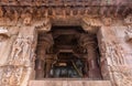 Side of Nandi shrine in front of Virupaksha temple, Pattadakal, Bagalakote, Karnataka, India Royalty Free Stock Photo