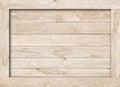 Side of old brown wooden crate, box, planks or frame for text or message Royalty Free Stock Photo