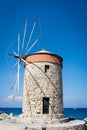 Side of Old greek Windmill Royalty Free Stock Photo
