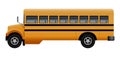 Side of old school bus mockup, realistic style Royalty Free Stock Photo