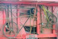 Side of Old Threshing Machine with belts Royalty Free Stock Photo