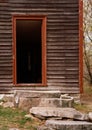 The side open side entrance to the historic Captain William Smith house