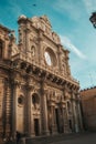 Side photo of the Basilica di Santa Croce in Lecce, Italy Royalty Free Stock Photo