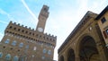 Side photo of the Palazzo Vecchio in Florence Italy