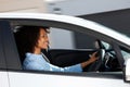 Young african woman driving car Royalty Free Stock Photo