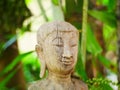 Buddha face in a garden. Royalty Free Stock Photo