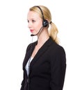 Side profile of call center operator Royalty Free Stock Photo