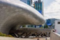 Side profile of Dongdaemun Design Plaza in Seoul, South Korea