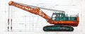 Side profile illustration of a crane with detailed technical specifications Royalty Free Stock Photo