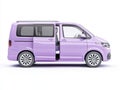 Lavender Minivan Side Profile on White Background Royalty Free Stock Photo