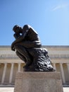 Side profile of the masterpiece the Thinker by Rodin