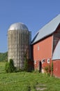 Side profile of an old red barn Royalty Free Stock Photo