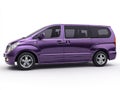 Sleek Purple Minivan Studio Shot on White Background Royalty Free Stock Photo