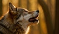 Timber Wolf Howling at Dusk Royalty Free Stock Photo