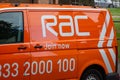 The Side of an RAC breakdown recovery van