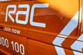 The side of an RAC Breakdown Van Royalty Free Stock Photo