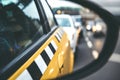 Side rear-view mirror on a car