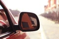 Side rear view mirror of modern car Royalty Free Stock Photo