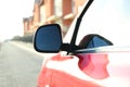 Side rear view mirror of modern car Royalty Free Stock Photo