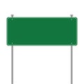 Side road blank green sign. Vector template for your design. Sign template with blank place for text. Illustration isolated on