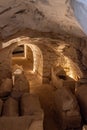 Inside the Cave of Coffins at Bet She`arim National Park in Kiryat Tivon, Israel