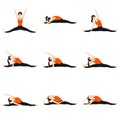 Side seated wide angle yoga asanas set