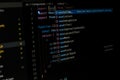 Side shot of a code editor using react js Royalty Free Stock Photo